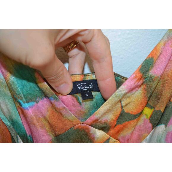 Rails Jacinda Dress Terra Floral Size Small Satin Midi Dress - Picture 6 of 9